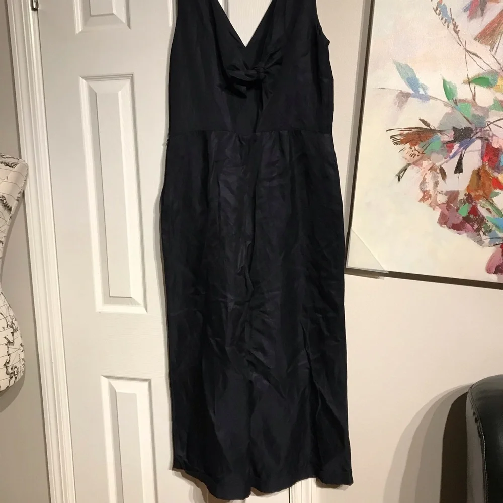 NWT Banana Republic Linen cutouts Bow knot tie open back crop wide pants 10